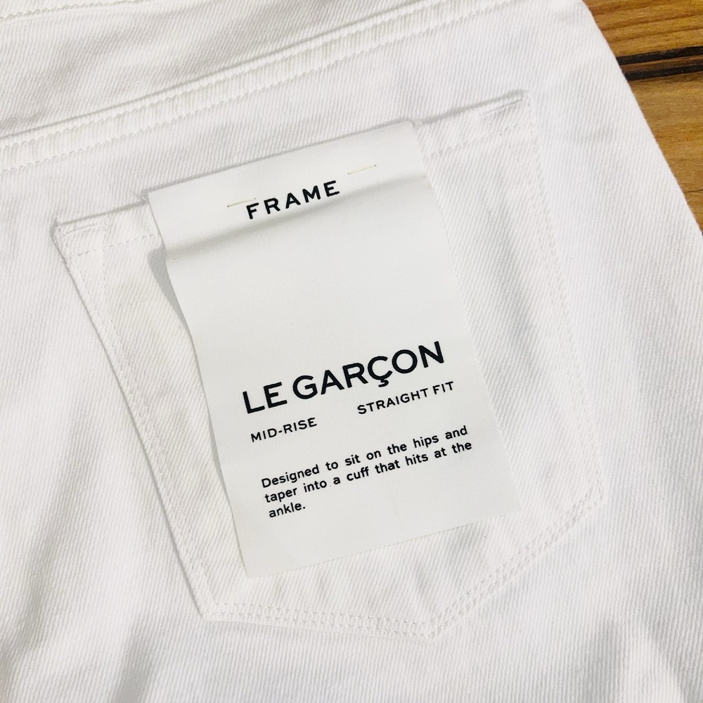 FRAME Le Garcon Jeans Womens Size 26 White Denim Distressed Mid Rise NEW - Picture 7 of 11